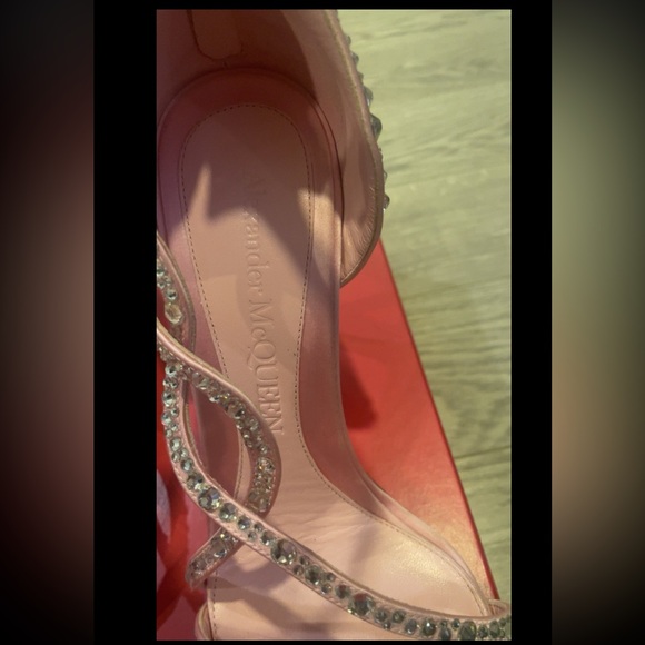 Alexander McQueen Crystal-Embellished Satin High-Heel Sandals - Picture 9 of 11